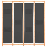 Divisorio Ambienti | Divider per stanze | Paravento a 4 Pannelli Grigio 160x170x4 cm in Tessuto
