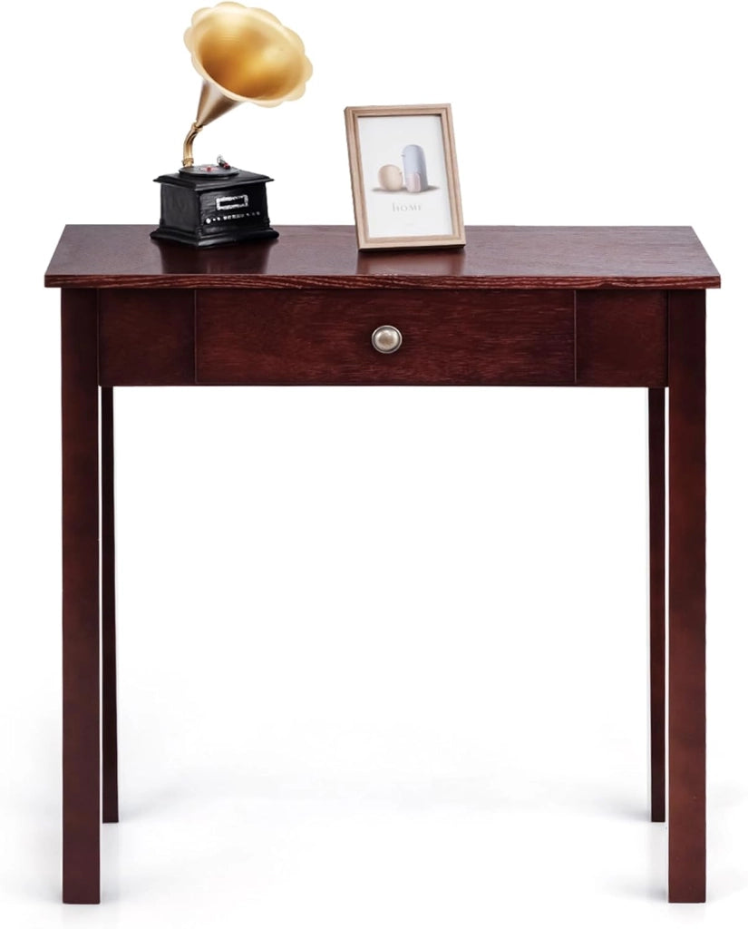 Tavolo da consolle con cassetto, tavolo da ingresso in legno, 71 x 30 x 71 cm, tavolo da divano stretto con gambe in legno di pino, tavolino ausiliario per corridoio, soggiorno, ingresso (Caé)