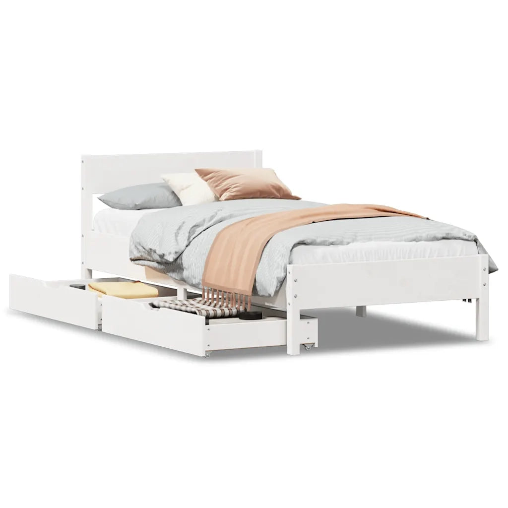 Letto senza Materasso Bianco 90x200 cm Legno Massello di Pino 3301759