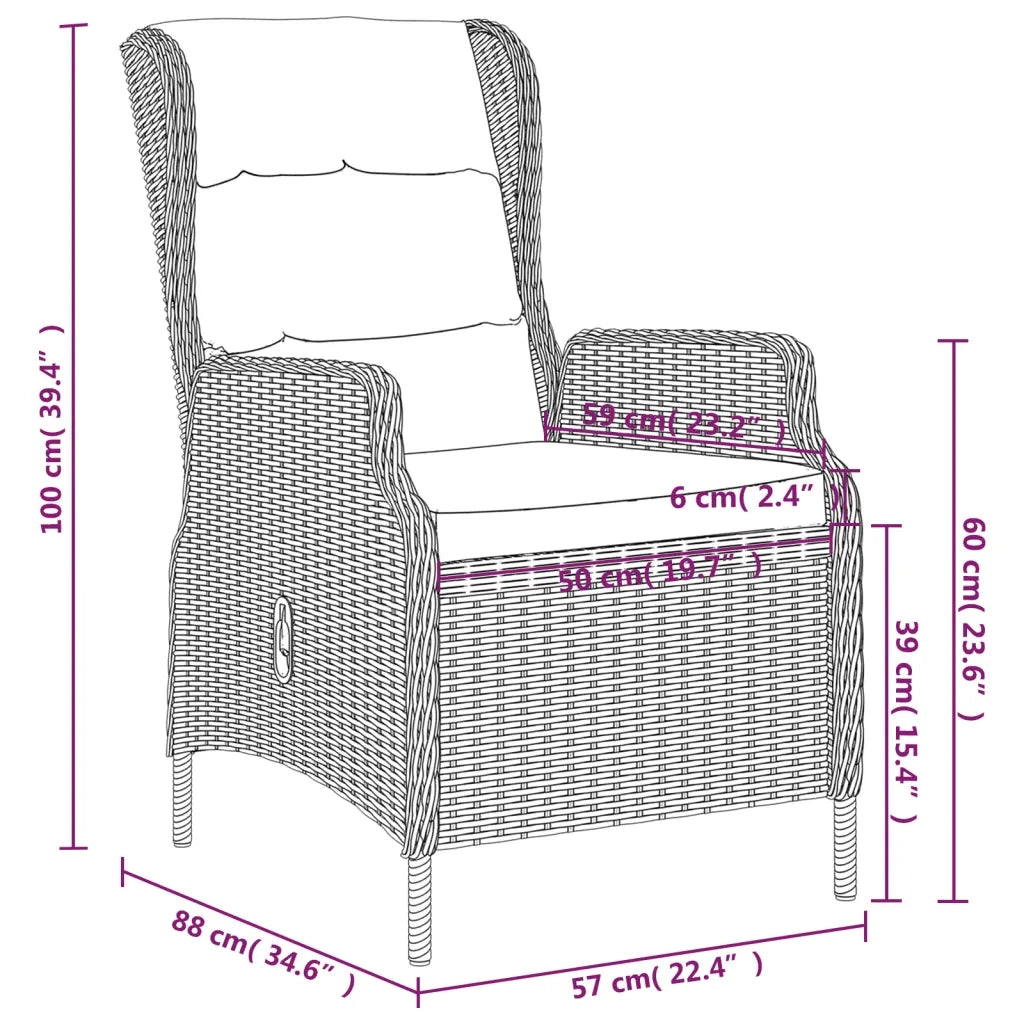 Set da Pranzo da Giardino Marrone 3099650