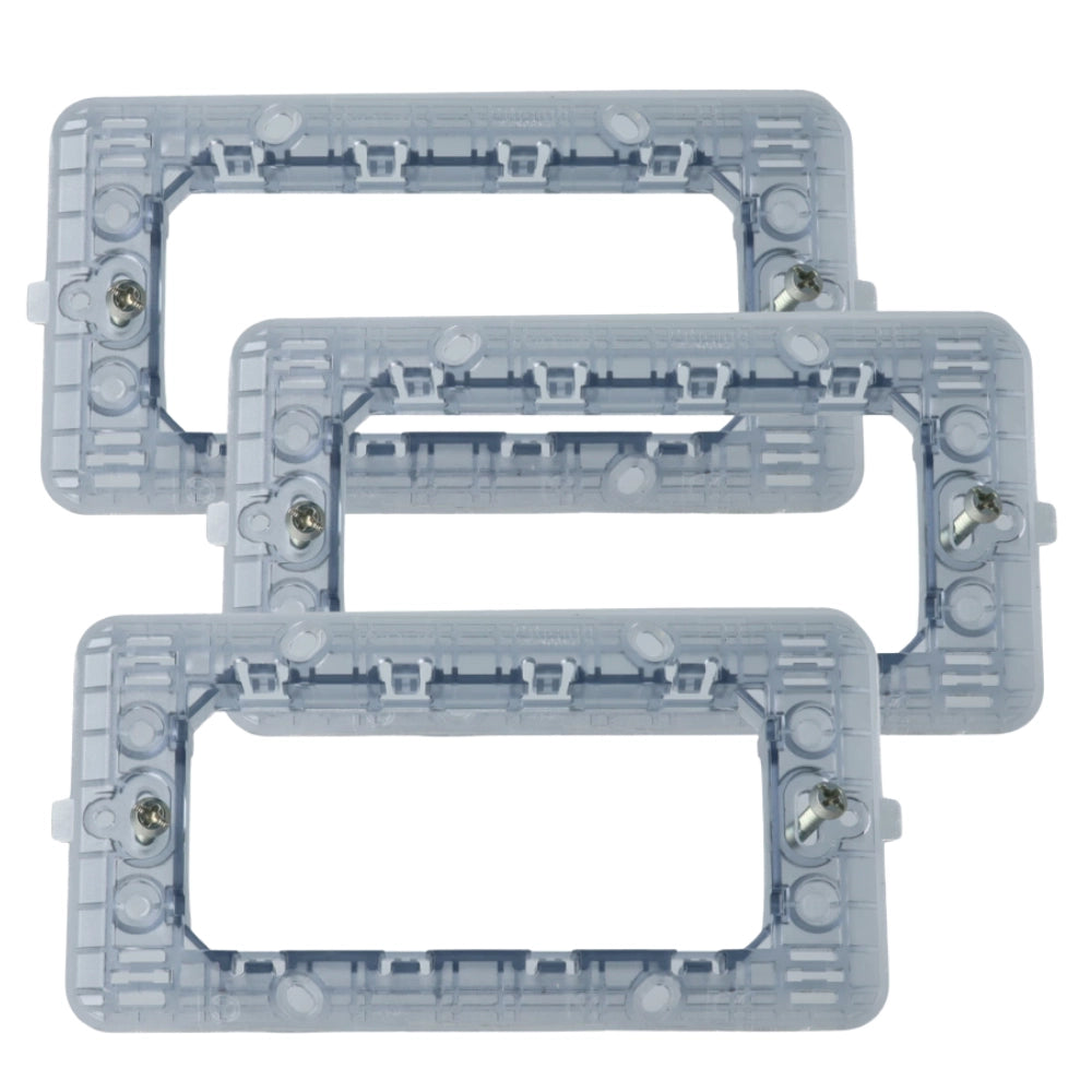 Kit supporto 4 posti per placche compatibile con bticino matix *** numero pezzi 3, confezione 1