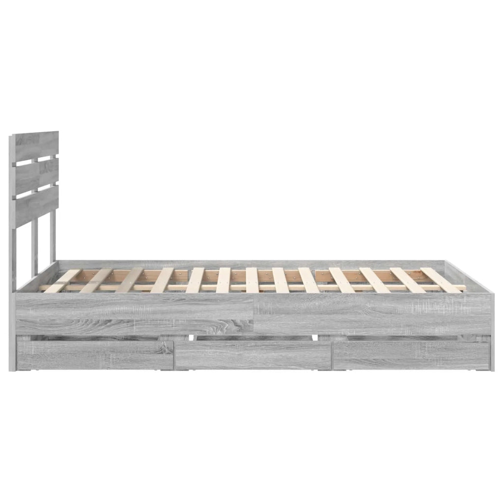 Struttura del letto con cassetto Grigio Sonoma 120 x 190 cm