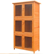 Conigliera a 6 Stanze per Animali Piccoli in Legno   cod mxl 53023