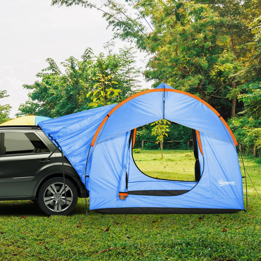 Tenda da campeggio 3 porte ¨C zephmum ¨C 239x210x210 cm, arancione e blu