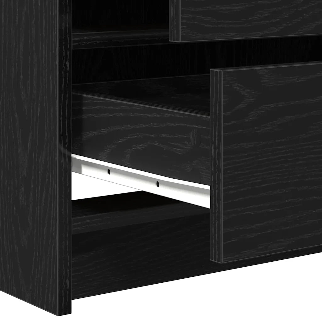 Tavolo da Trucco 3 pcs Rovere Nero Legno multistrato 3334210