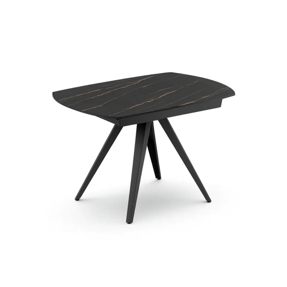Tavolo da pranzo allungabile in ceramica effetto marmo portoro Spin 140-200x90 cm fino a 8 posti | Duzzle