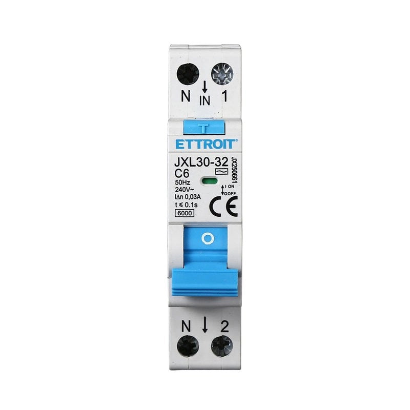 Interruttore Magnetotermico Differenziale 1P+N 6A 6KA 30mA 220V Occupa 1 Modulo DIN