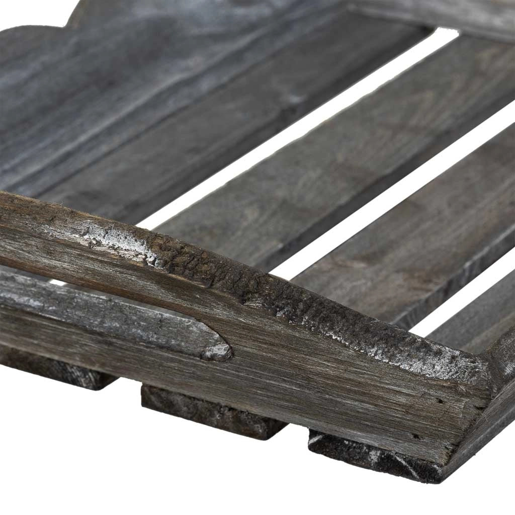 Vassoio in legno grigio 32x20x4/6,5h