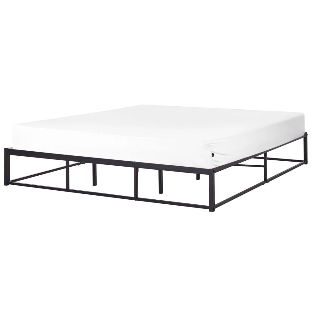 Letto Nero Metallo EU Doppio 180 x 200 cm Stile moderno industriale Doghe incorporate senza poggiatesta
