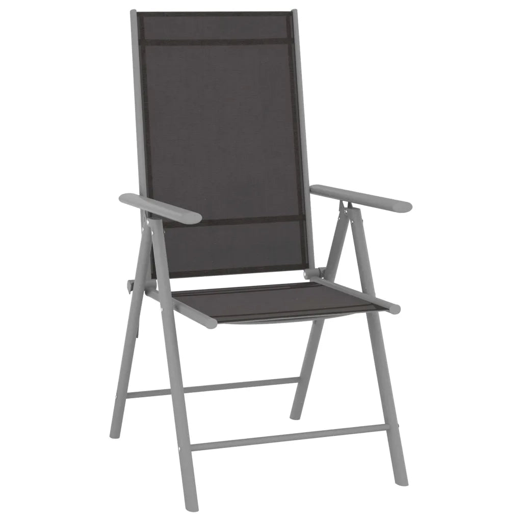 Sedie da Giardino Pieghevoli 6 pz in Textilene Nere 312183