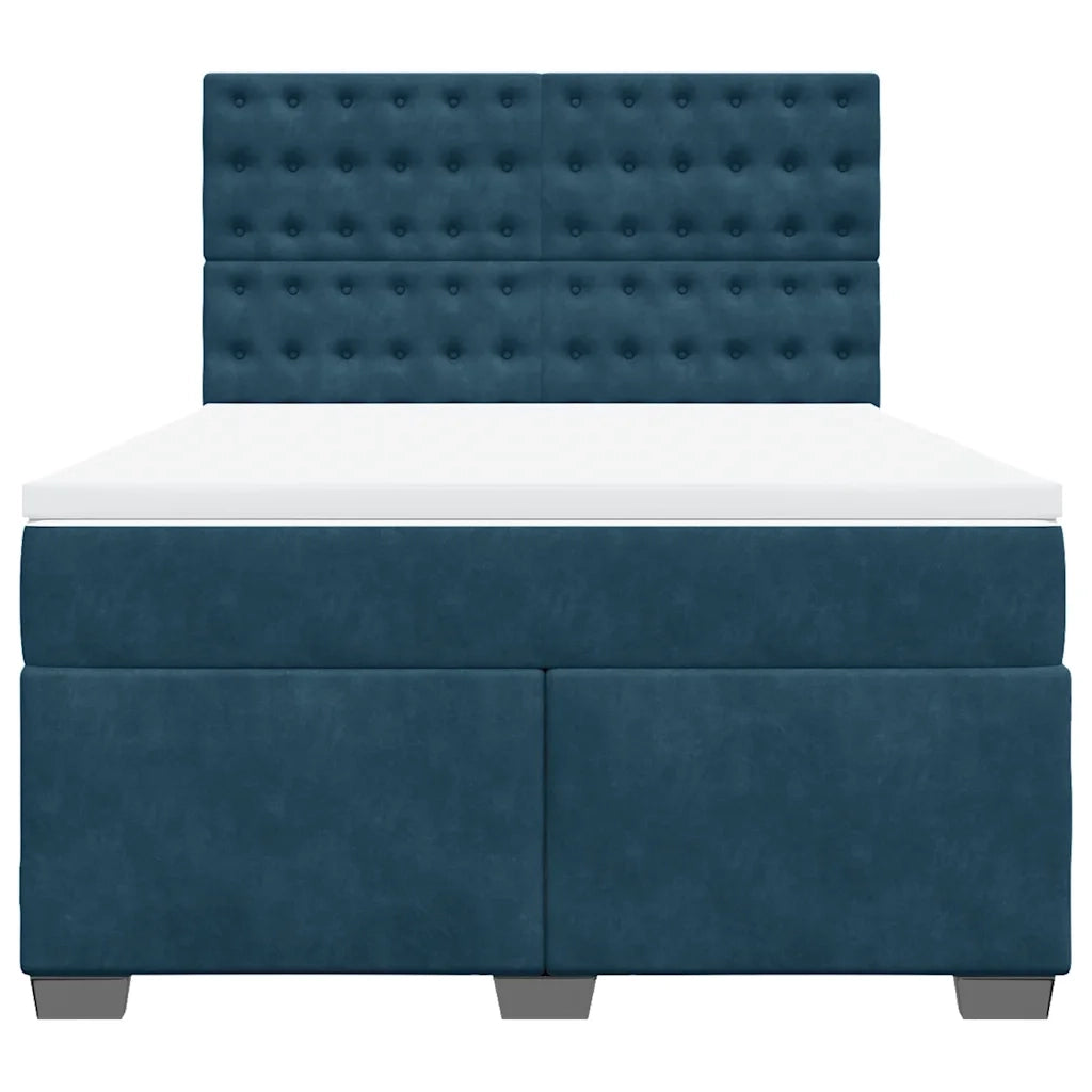 Giroletto a Molle con Materasso Blu 140x190 cm in Velluto 3293222