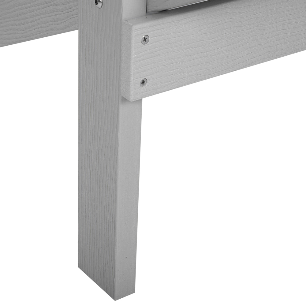 Sedia da giardino in plastica grigio chiaro in legno resistente agli agenti atmosferici in stile moderno