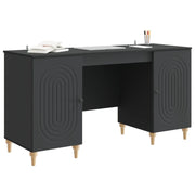 Scrivania | Tavolo da Ufficio Nero 142,5 x 50 x 75 cm Legno ingegnerizzato