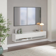 Mobile Porta TV Halmstad da Parete con Ante a Ribalta 160 x 31 x 30 cm - Bianco [en.casa]