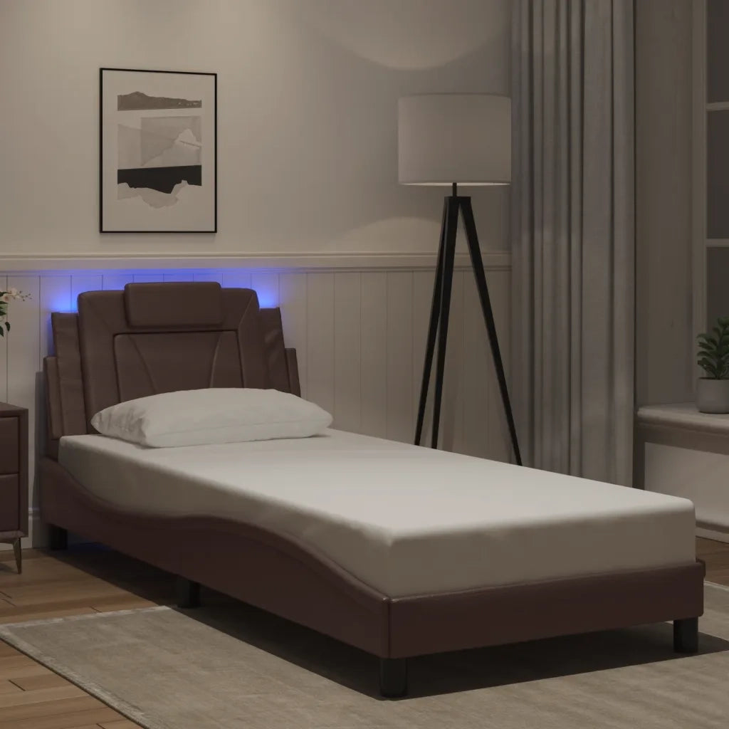 Giroletto Viana con LED senza Materasso Marrone 80x200 cm 3213982