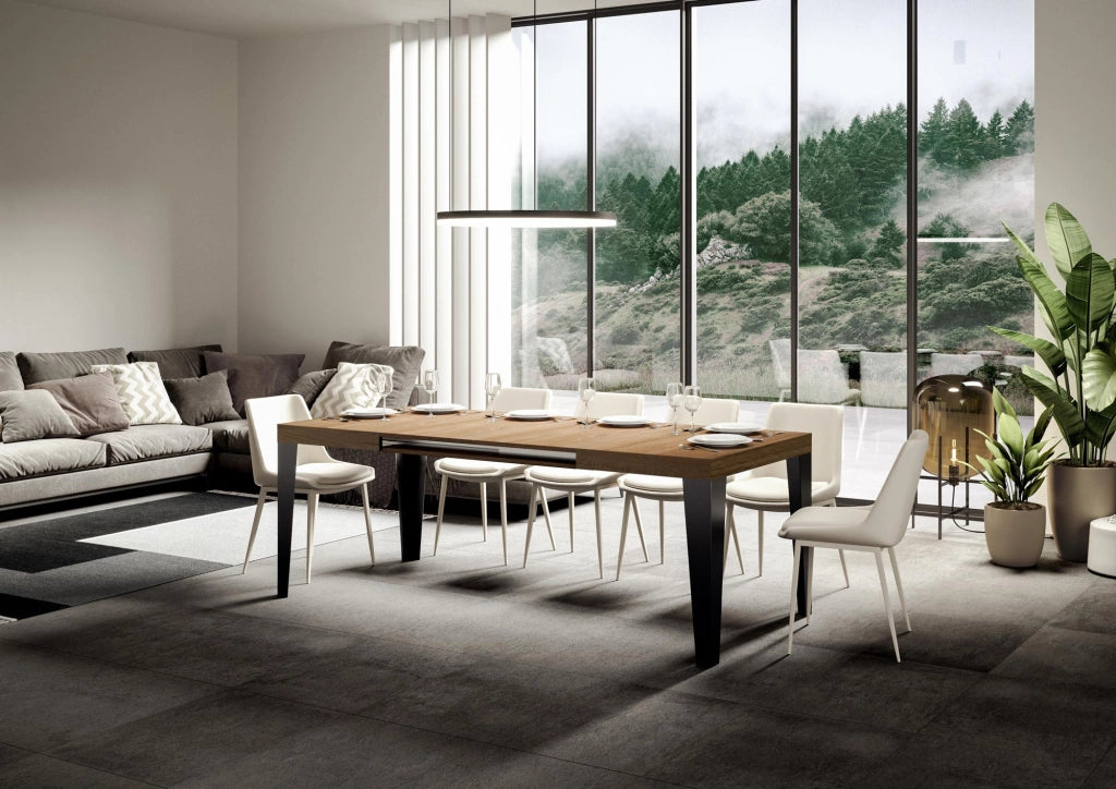 Tavolo allungabile 90x120/224 cm Flaris Quercia Natura telaio Antracite