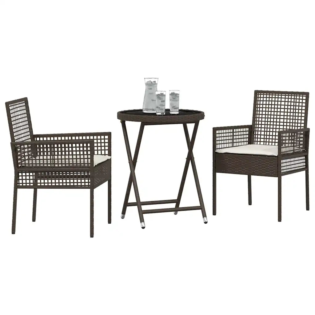 Set Bistro da Giardino 3 pcs Marrone polyrattan 3334963