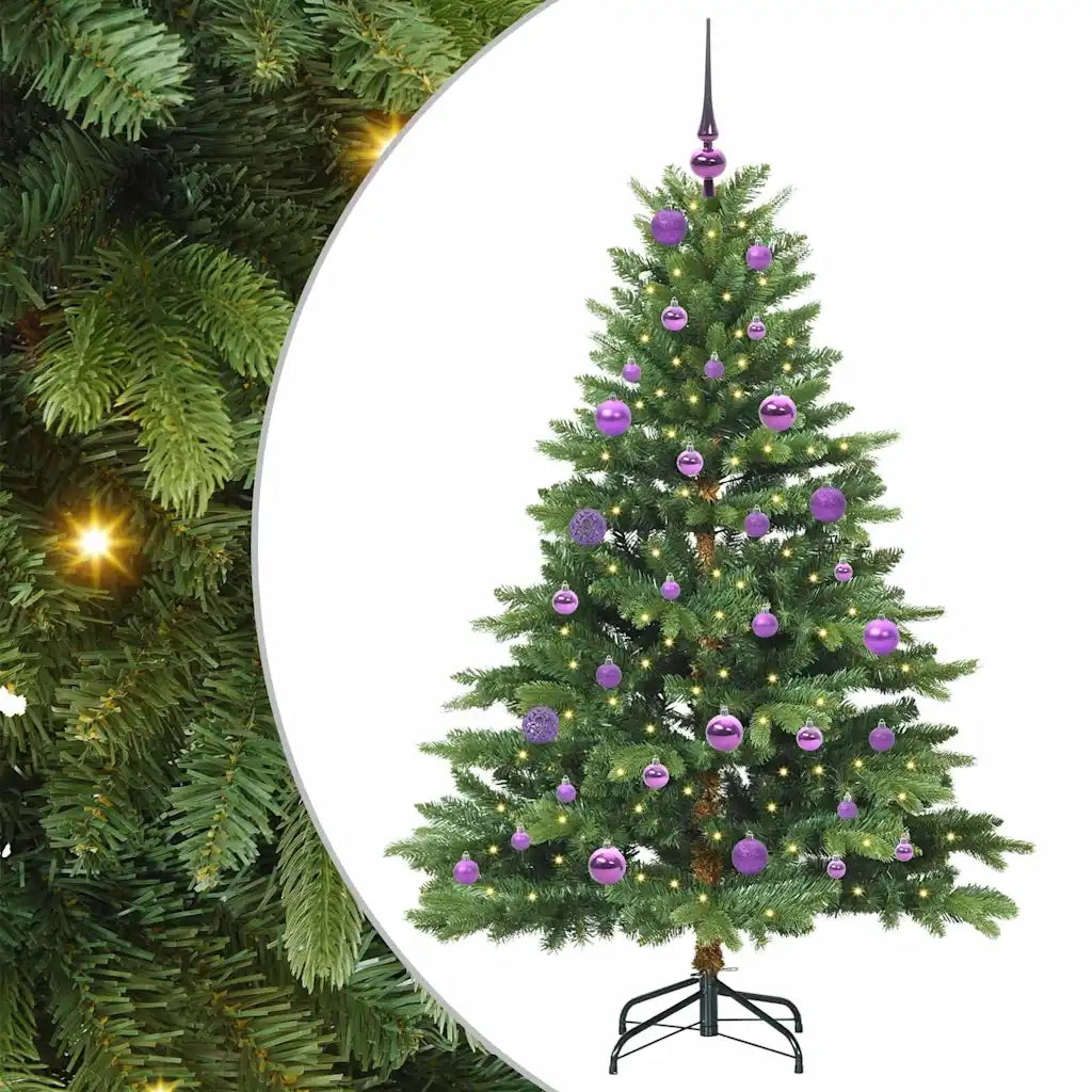 Albero di Natale Artificiale-Albero Natalizio con 150 LED Verde 150 cm PE e PVC 567560