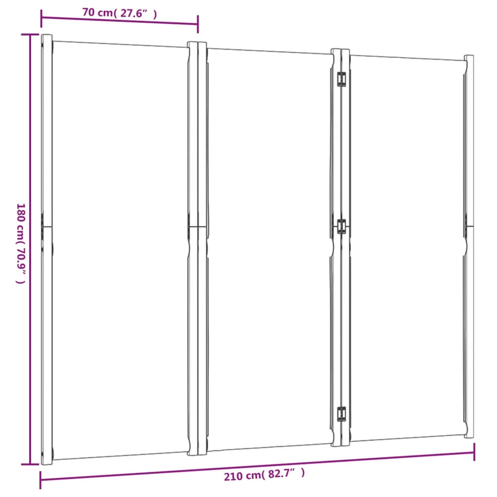 Divisorio a 3 Pannelli Tortora 210x180 cm 4003363