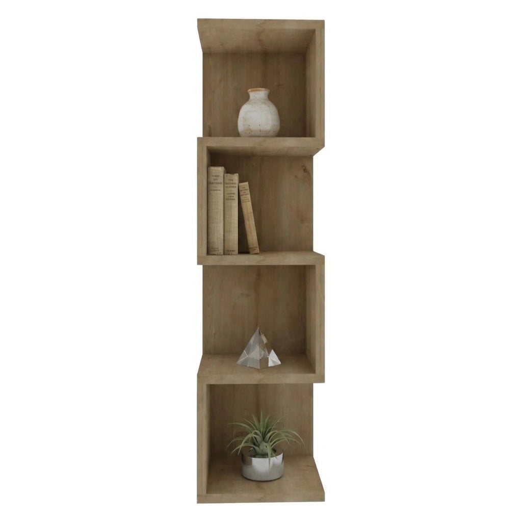 Biblioteca Cissone, Libreria 3 Ripiani, 27x25x95h cm Marrone Rovere