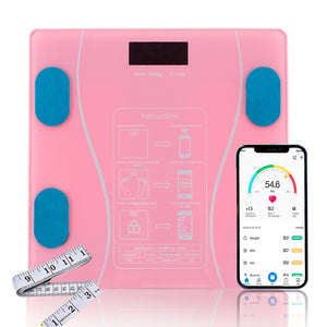 Bilancia Pesapersone Digitale Max 180 Kg in Vetro con App Bluetooth Rosa