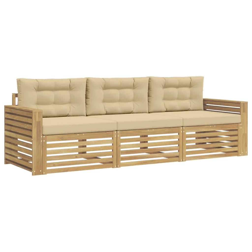 Set di divani da esterno 3 pz Bianco e Beige 3389973