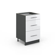 Vicco Mobiletto base per cucina Bianco lucido 50 cm senza piano di lavoro