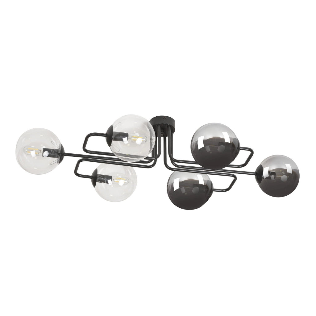 Lampadario Emibig Brendi 6xE14 nero vetro multicolor