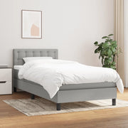 Giroletto a Molle con Materasso Grigio Chiaro100x200 cm Tessuto