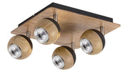 Faretto soffitto nero/rovere 4xGU10 Rabalux Arthur 5616