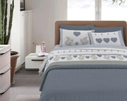 Completo Letto in Flanella Calda e Morbida Anti Pilling - Set Flanellato 3 Misure parure con Federe - Scoiattolo grigio - 2 Piazze