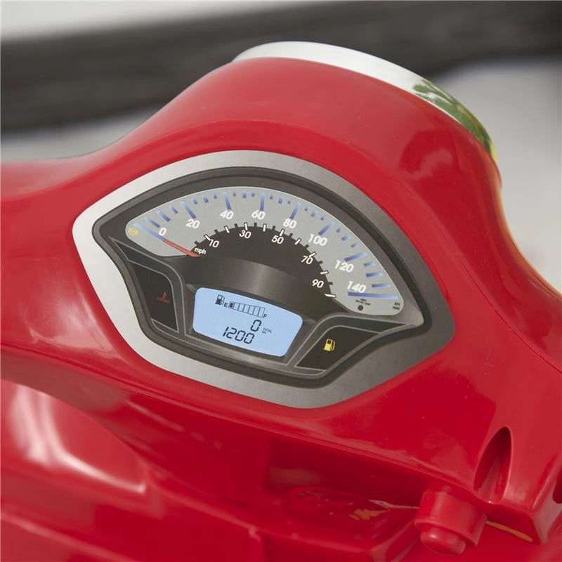 VESPA ELETTRICA PER BAMBINI CON BATTERIA 6V FARI E CLACSON 18-36 MESI ROSSA