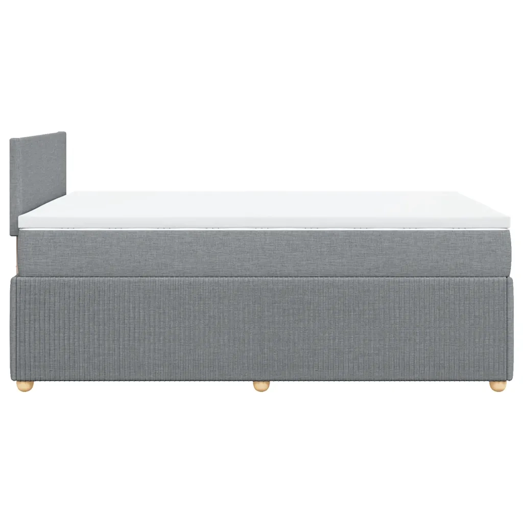Giroletto a Molle con Materasso Grigio Chiaro 120x190cm Tessuto