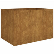 Portavaso per fioriera aiuola rialzata piante fiori terrazzo giardino giardino 120 x 80 x 80 cm acciaio corten marrone 02_0039349