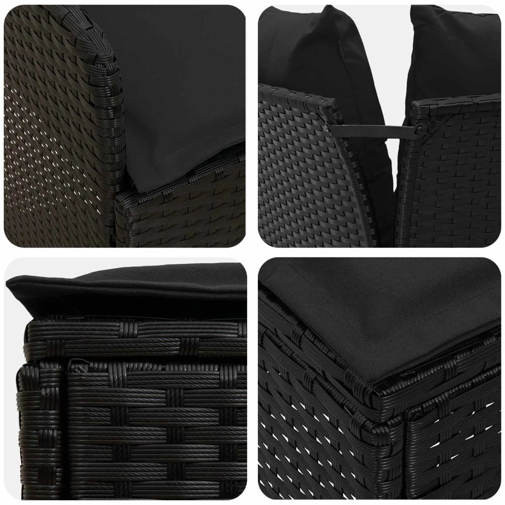 Set di Mobili 4 pz Nero Rattan in PE 3422174