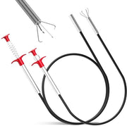 Reinigatore a spirale per tubi con 2 metri e 0,9 metri di lunghezza - Spazzolatore a spirale telescopico con 4 pinze per oggetti piccoli - Puleggia flessibile per la pulizia degli scarichi - Reinigatore per tubi con 2 pezzi