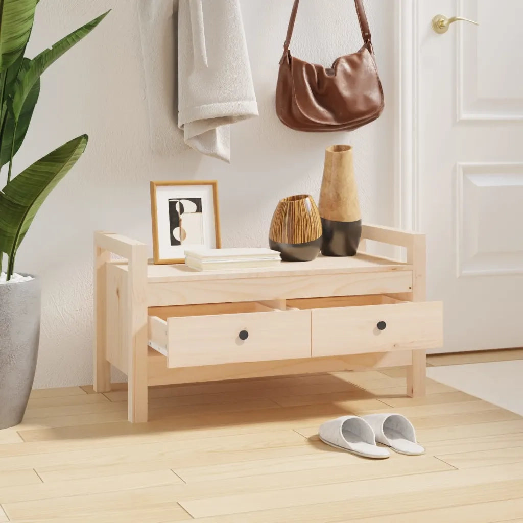 Panca da Ingresso 80x40x43 cm in Legno Massello di Pino 821784