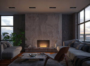 Camino a Bioetanolo da Incasso 84,4x59,4x25 cm Inside 800 Slim Nero con Vetro