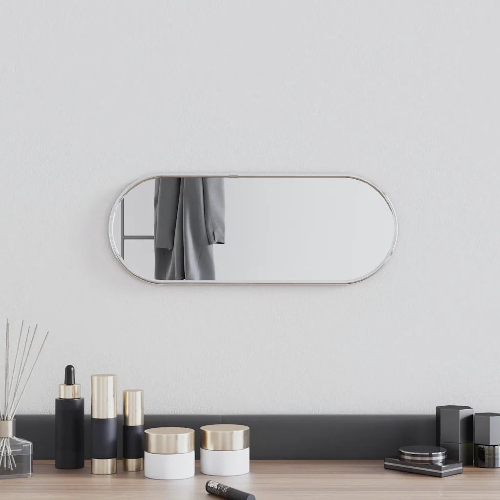 Specchio da Parete Argento 40x15 cm Ovale