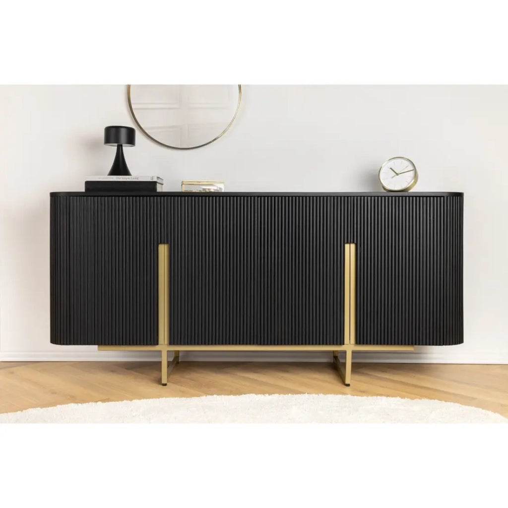 Buffet 160 cm 4 porte nero e dorato – Collezione ORION