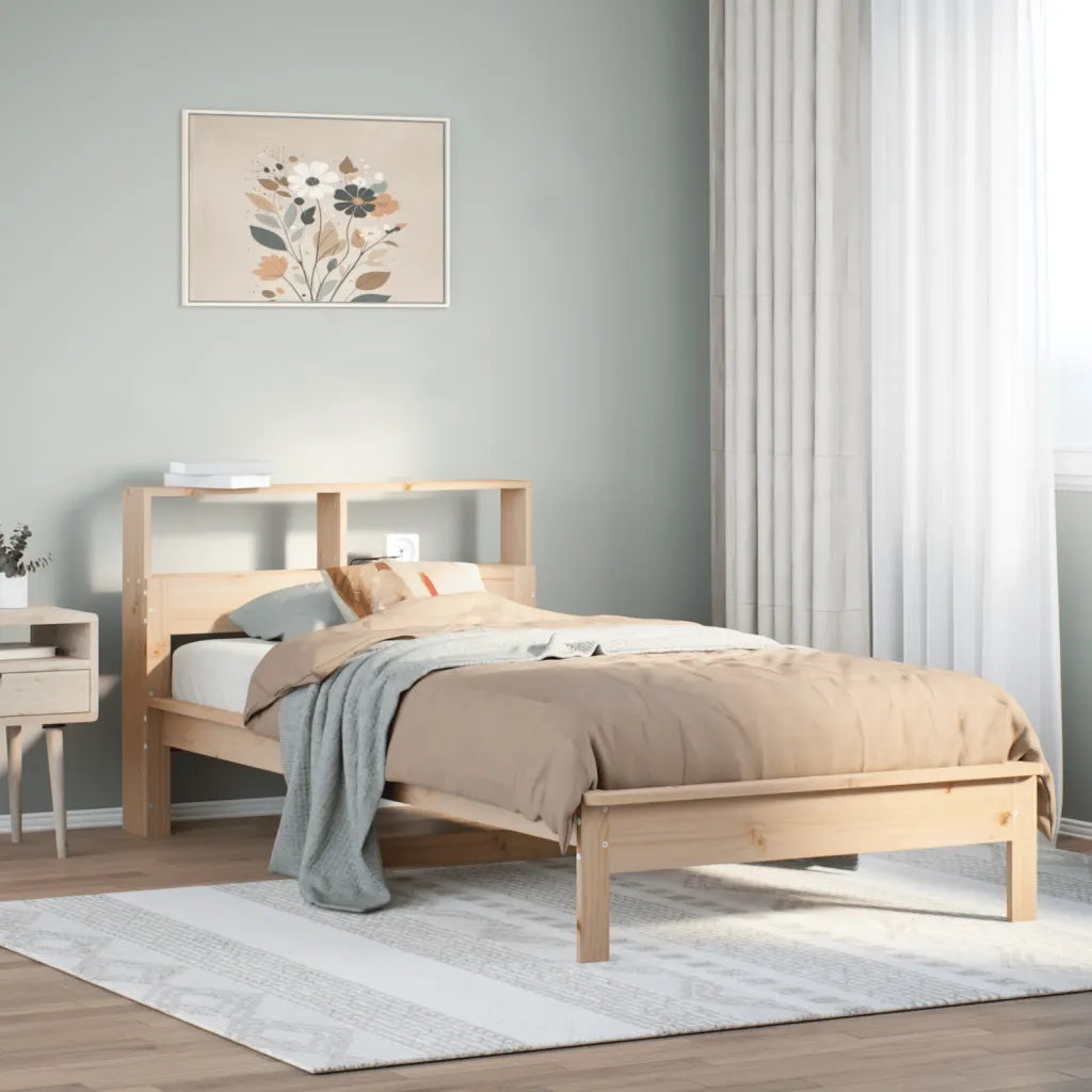 Letto Libreria senza Materasso 100x200 cm in Legno di Pino