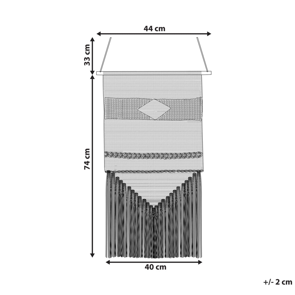 Decorazioni da parete in cotone nero beige nappa fatta a mano arte della parete motivo geometrico boho per soggiorno camera da letto
