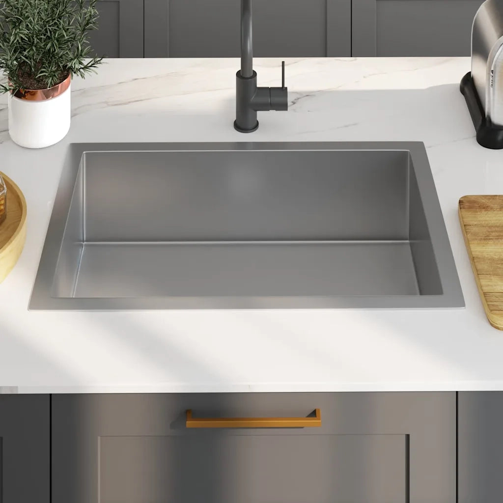 Lavello da Cucina Lavorato a Mano in Acciaio Inox cod mxl 49035