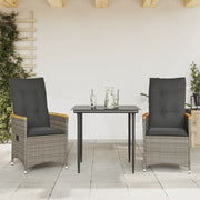 Sedie da Giardino Reclinabili 2 pz | Sedie da Esterno e Cuscini Grigio Polyrattan