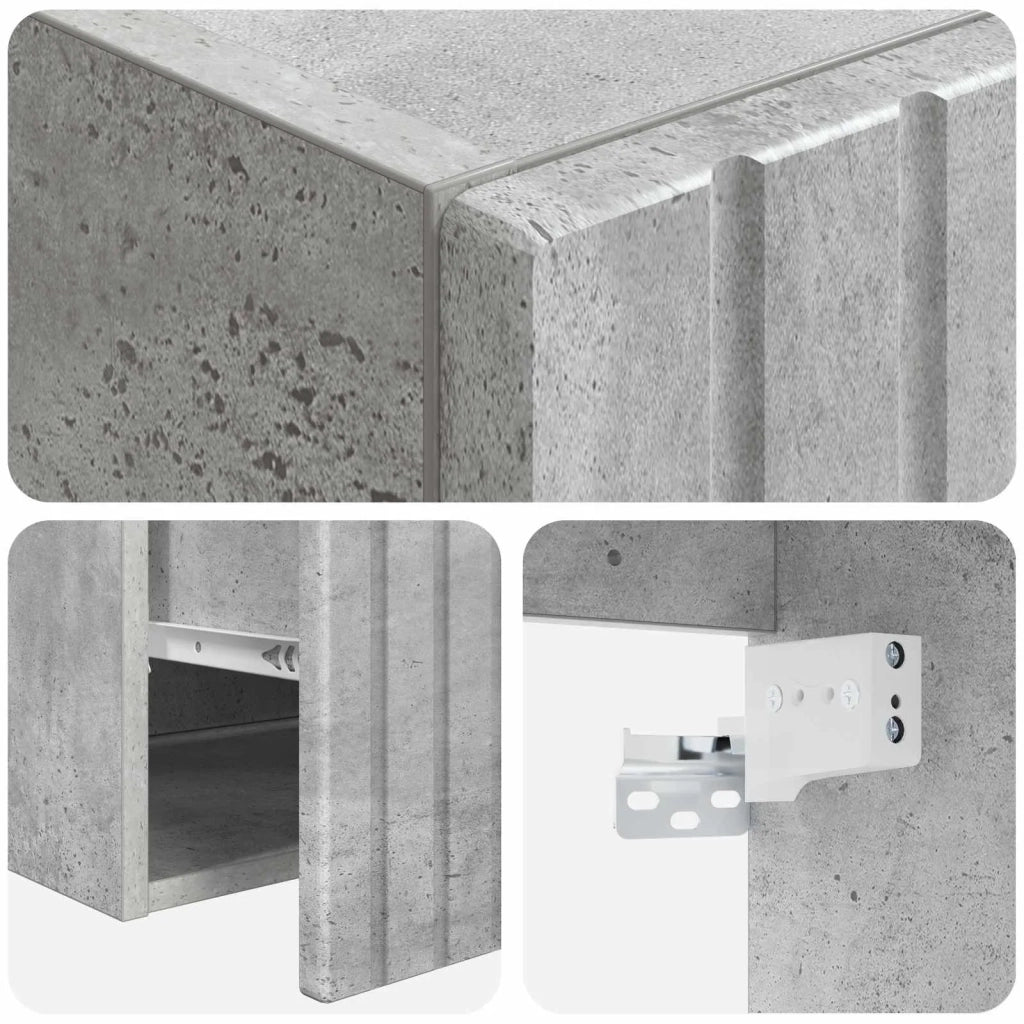 Set di Armadi da Bagno 3 pz Grigio Cemento 49 x 44,5 x 66 cm 3405770