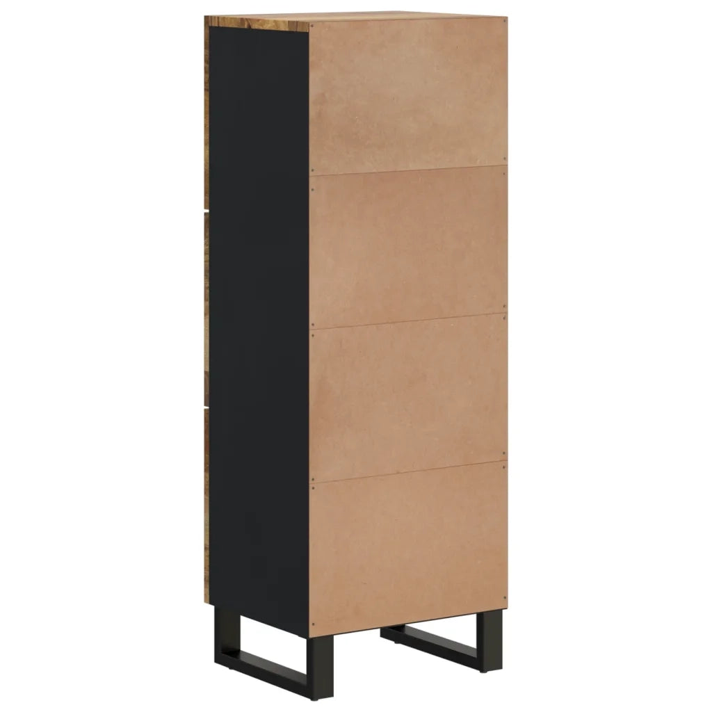 Credenza con 3 Ante 40x33x110 cm Legno Massello Mango e Ferro 352932