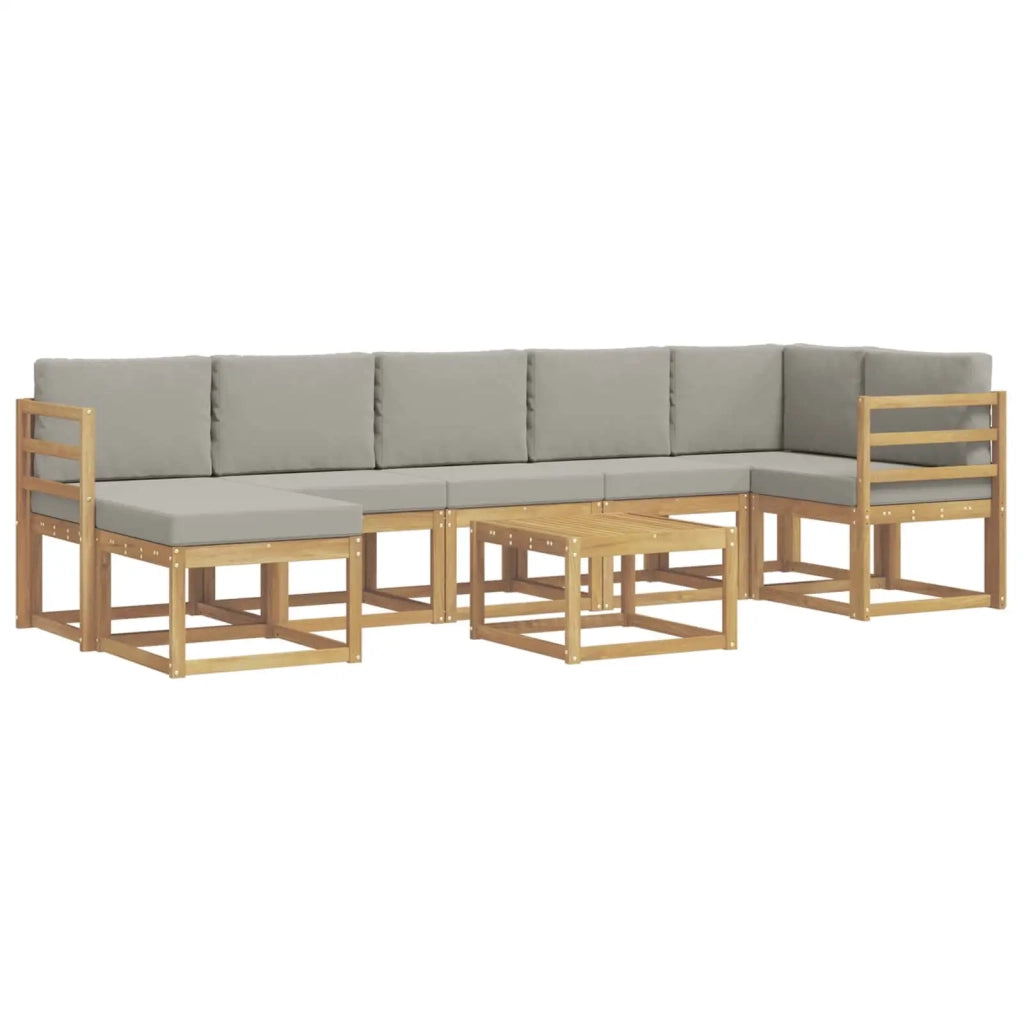 Set di divani da esterno 8 pcs Bianco e Grigio Chiaro 3387965