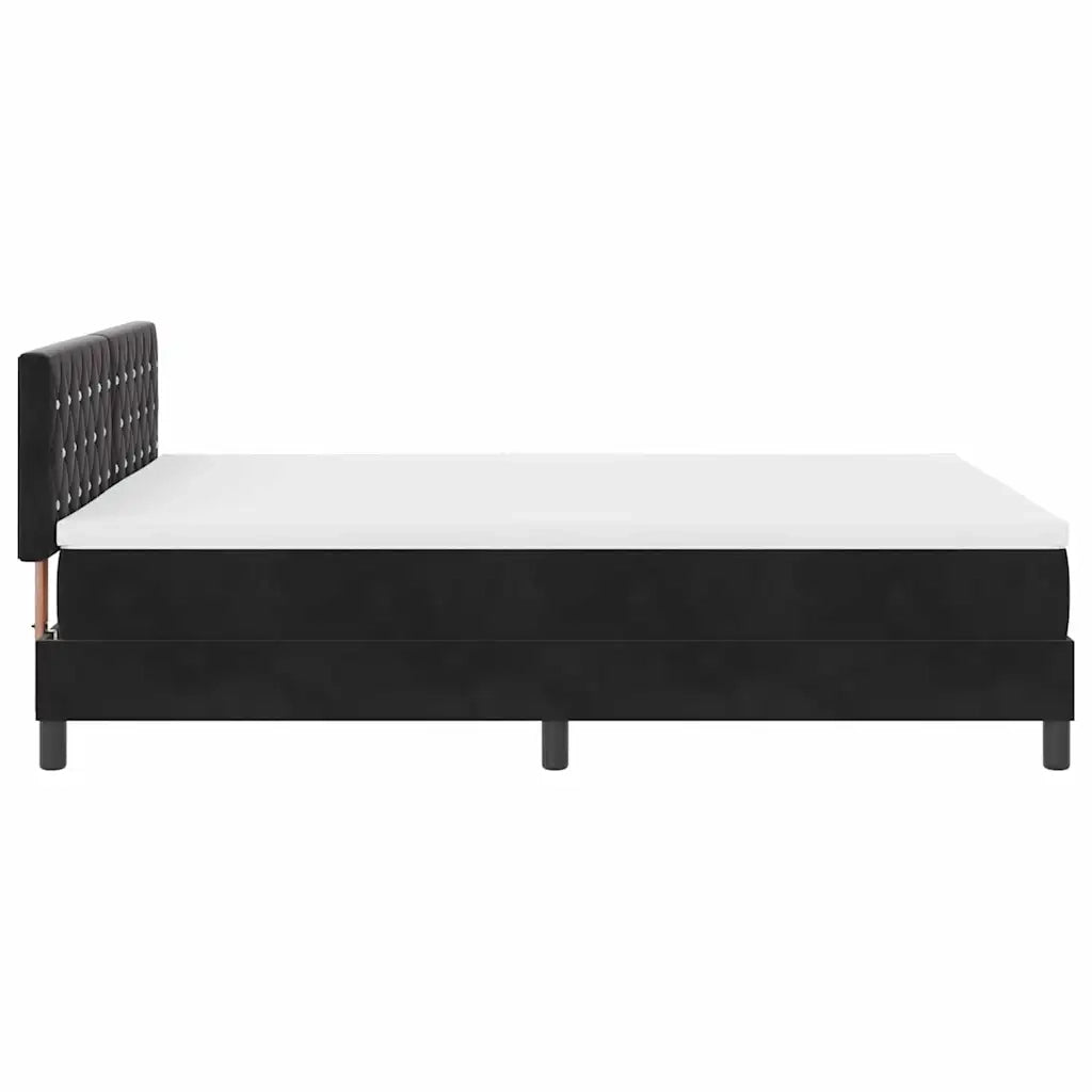 Letto a molle con materasso Nero 140 x 190 cm Velluto 3339106
