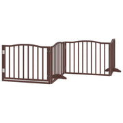 Cancelletto di sicurezza per cani con porta in legno di pioppo marrone a 4 pannelli 02_0023304