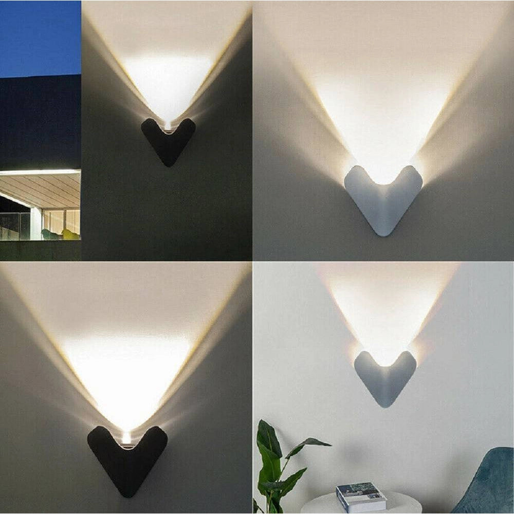 Trade Shop - Applique Led Esterno Parete 12w Alluminio Grigio Luce Fredda Calda Naturale Es61 -